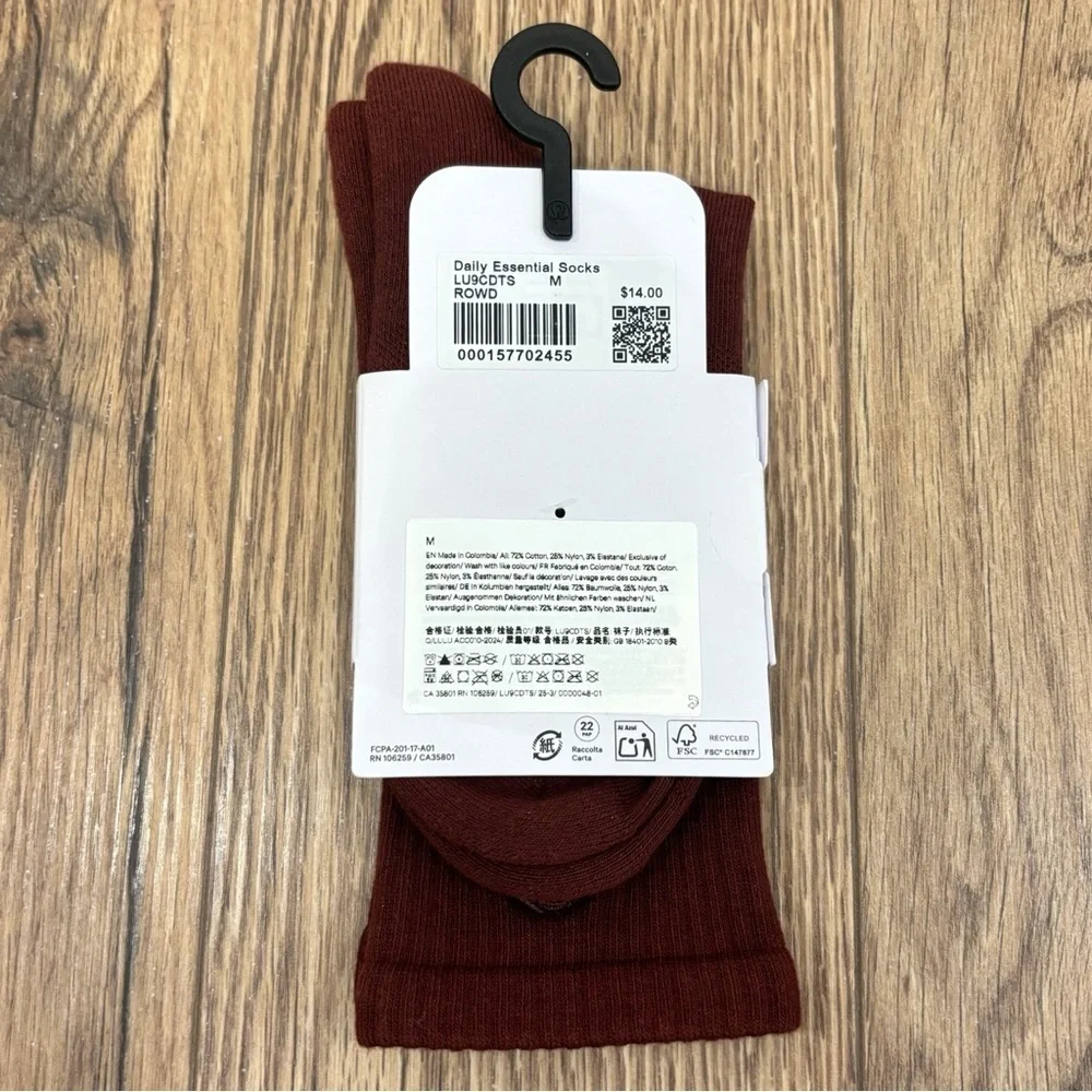NWT Lululemon Daily Essential Socks Size Medium In Rockwood